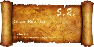 Stum Réka névjegykártya